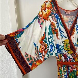 Colorful Floral Kimono Robe